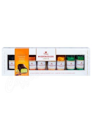 Niederegger Марципан в темном шоколаде со вкусом Ананас, Фисташки, Апельсин, Кофе 100 г