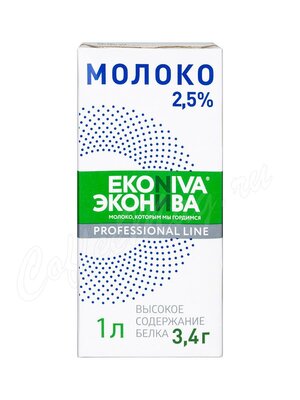 Молоко ЭкоНива ультрапастеризованное 2,5% 1 л